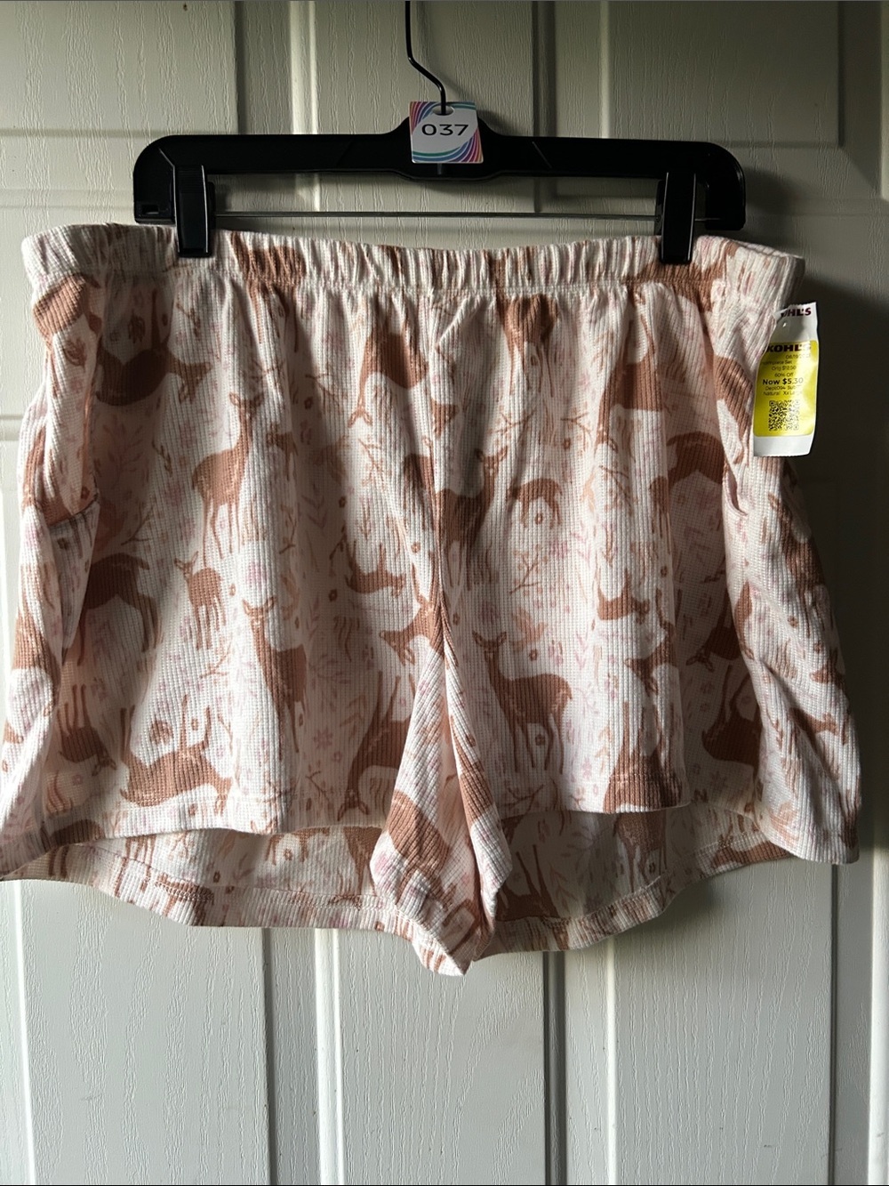 LC Lauren Conrad Pink and Brown Deer Print Sleep Shorts